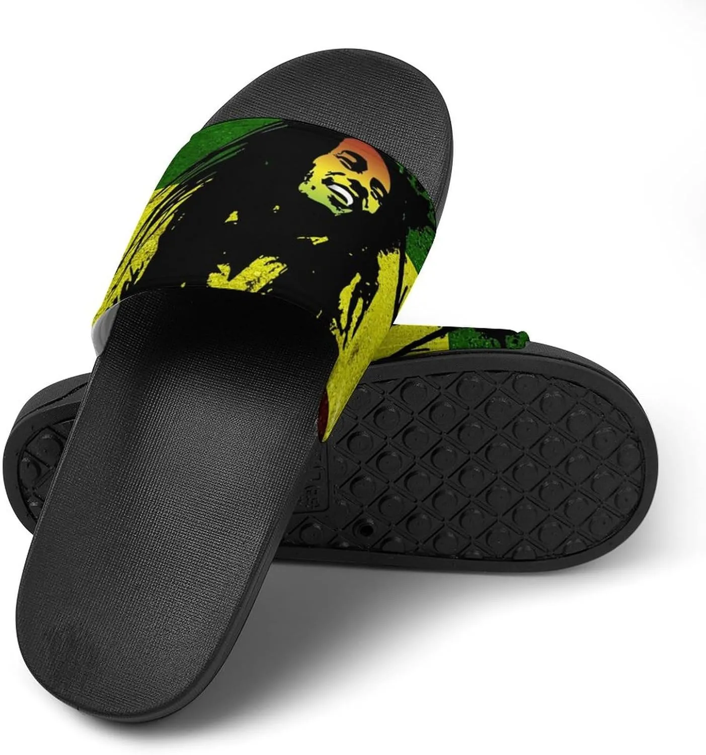 Rasta Reggae Fashion Womens And Mens Slippers House Shower Shoes Indoor Outdoor Beach