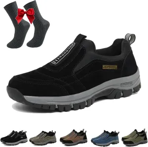 Relieffoot Men's Comfortable Waterproof Orthopedic Walking Shoes, Black, Size 7 Wide