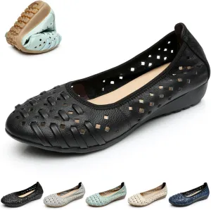 SACFOF Women's Breathable Flats Loafers,Slip on Shallow Mouth Breathable Soft Sole Walking Shoes Lightweight Orthopedic Flats Loafers