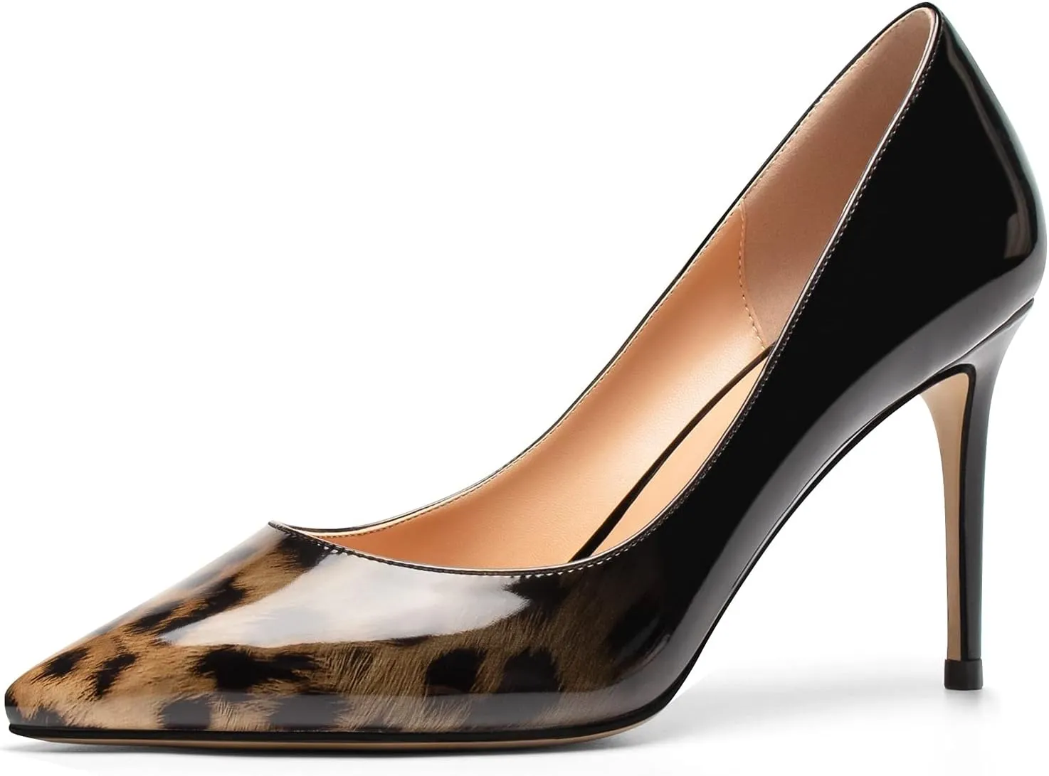 SAMMITOP Women's Pointed Toe Classic Pumps High Heels Slip On Office Party Evening Dress Shoes