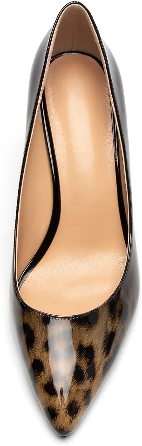 SAMMITOP Women's Pointed Toe Classic Pumps High Heels Slip On Office Party Evening Dress Shoes