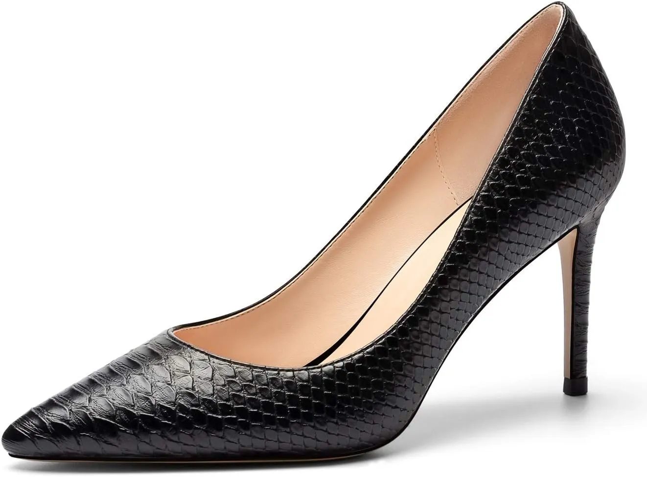SAMMITOP Women's Pointed Toe Classic Pumps High Heels Slip On Office Party Evening Dress Shoes