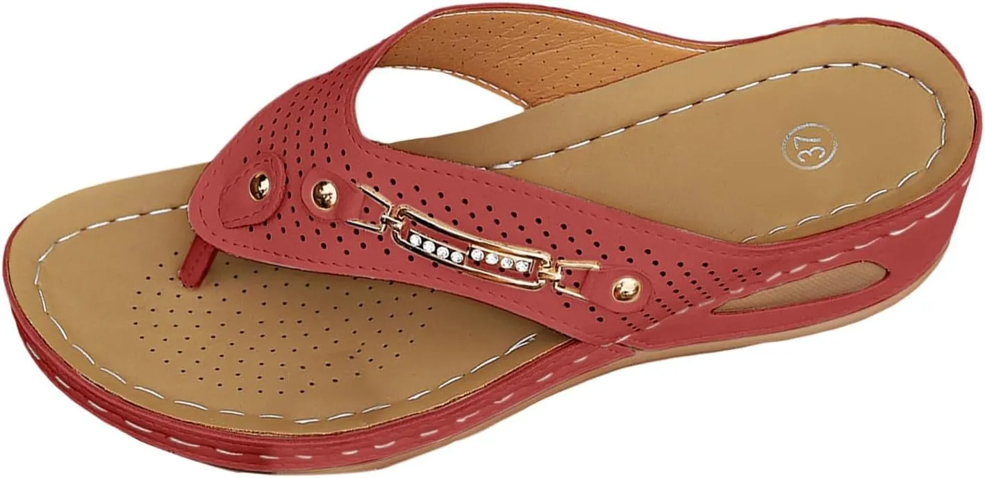 Sandals for Women 2025 Comfortable Orthopedic Gladiator Dress Wedge Sandals Trendy Boho Beach Sandal Flip Flops