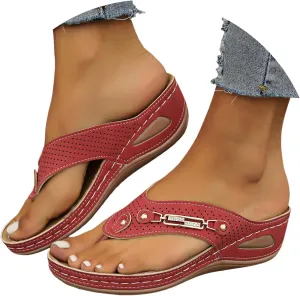 Sandals for Women 2025 Comfortable Orthopedic Gladiator Dress Wedge Sandals Trendy Boho Beach Sandal Flip Flops