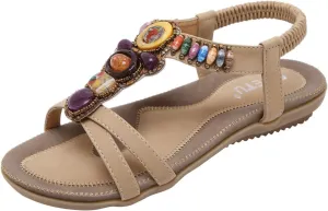 Sandals for Women Flat Sandals for Women Women's Flat Dressy Womens Dressy Summer Shoes and Comfortable Walking