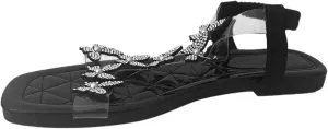 Sandals for Women Flat Sandals for Women Womens Flat Women's Black Summer Shoes Flip Flop
