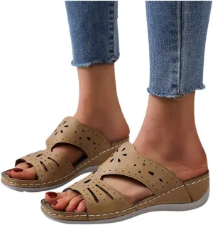 Sandals for Women Platform,Women's Floral Summer Sandals Casual Comfortable Flip Flops Beach Shoes T-Strap Thong Flat Sandals
