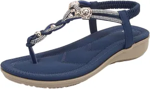Sandals for Women Women's Flat Sandals Flat for Women Womens Comfortable Orthopedic Outdoor Beach Poolside Travel Camping