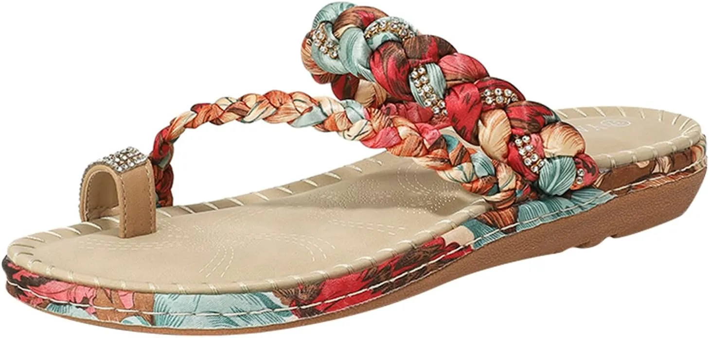 Sandals for Women Women's Flat Sandals Womens Flat for Women Summer Shoes and Dressy Open Toe Comfy