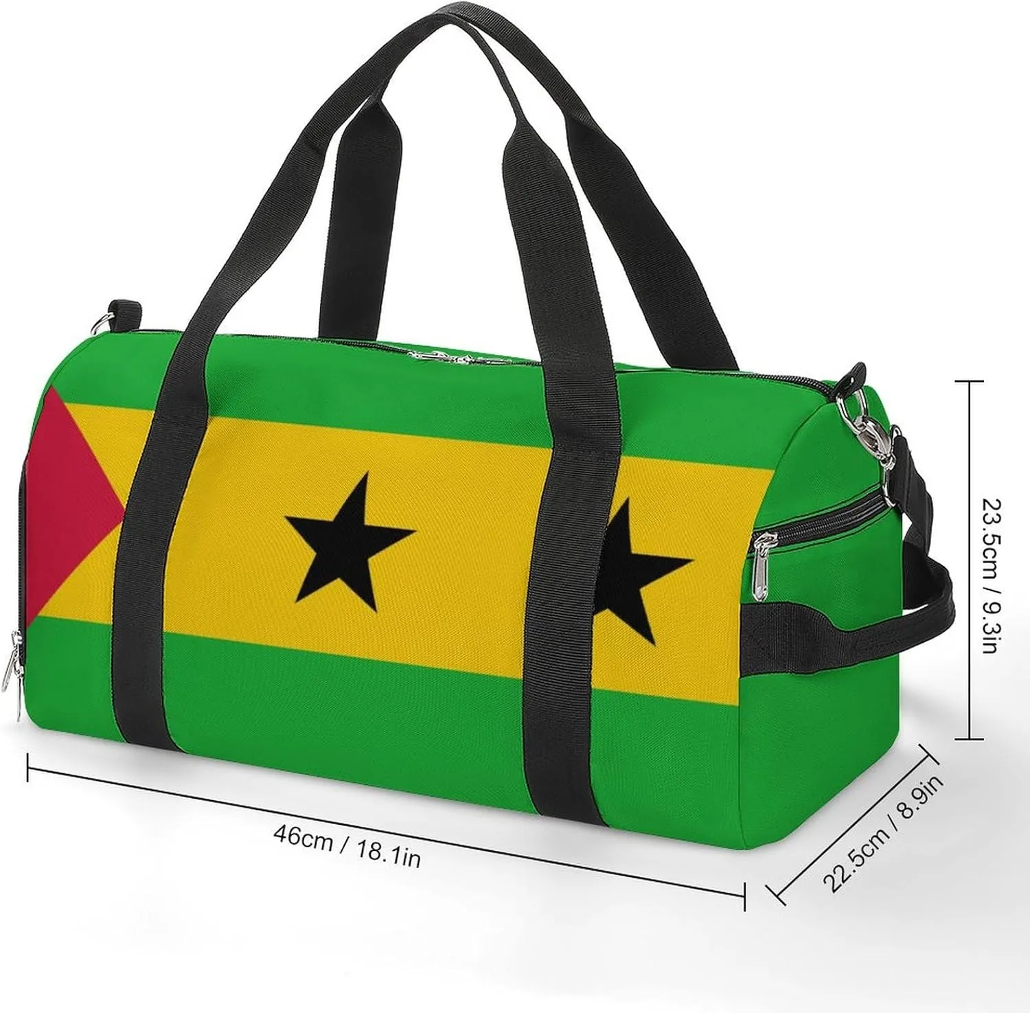 Sao Tome Principe Flag Gym Duffel for Boys Girls with Shoe Compartment Travel Weekender
