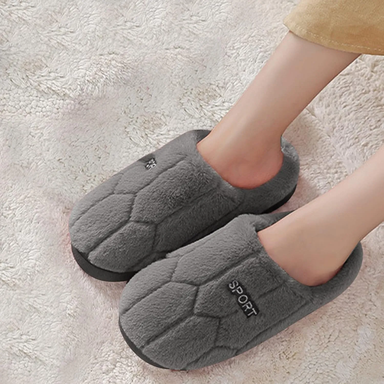 SBGMoSJ Warm Slippers for Women Antislip Mens Fuzzy Slippers House Slippers for Men Funny Slippers for Men Indoor Outdoor Christmas Pillows Gifts for Men 2023