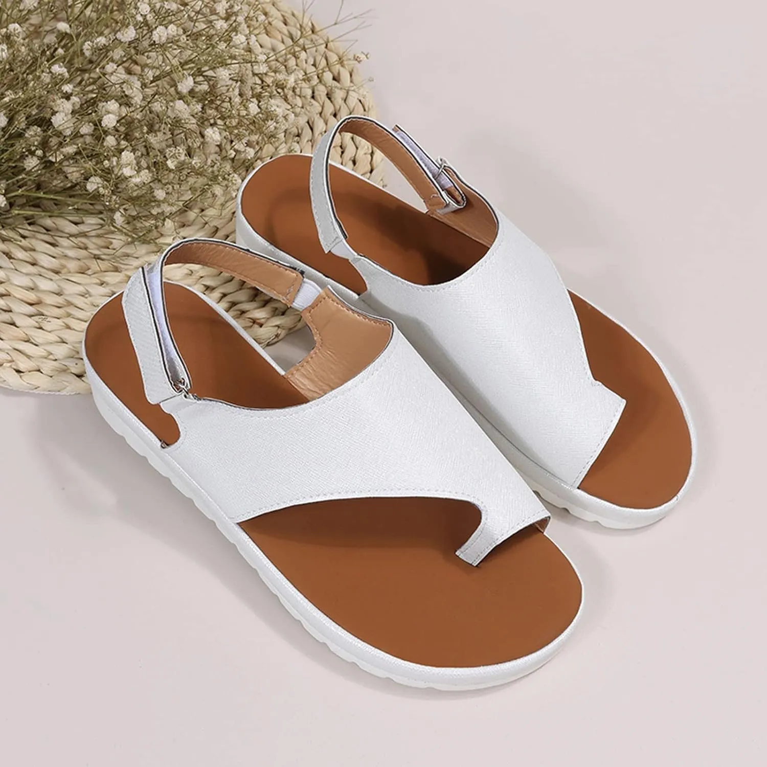 Shoes Color Toe Women Sandals Summer Comfortable Wedges Breathable Fashion Solid Wedges Shoes for Women Sandals
