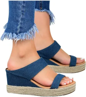 Shoes for Women Sandals, Womens Sandals Wedge Sandals Leather Slip on Platform Sandal Comfortable Flats Shoes