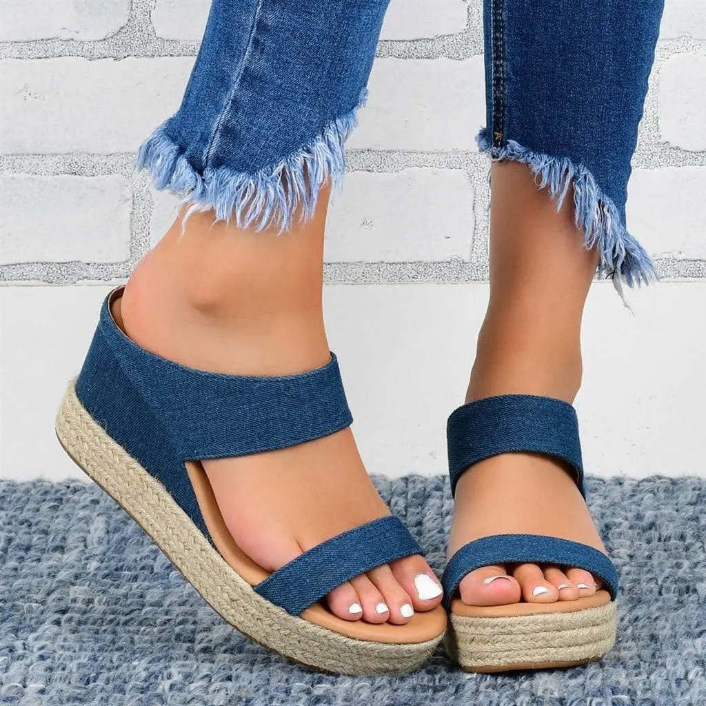 Shoes for Women Sandals, Womens Sandals Wedge Sandals Leather Slip on Platform Sandal Comfortable Flats Shoes