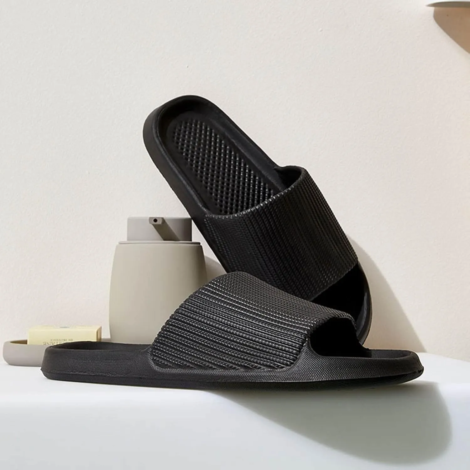 Shower Sandals Cloud Slippers for Men Open Toe Spa Bath Pool Gym Casual Shower Shoes