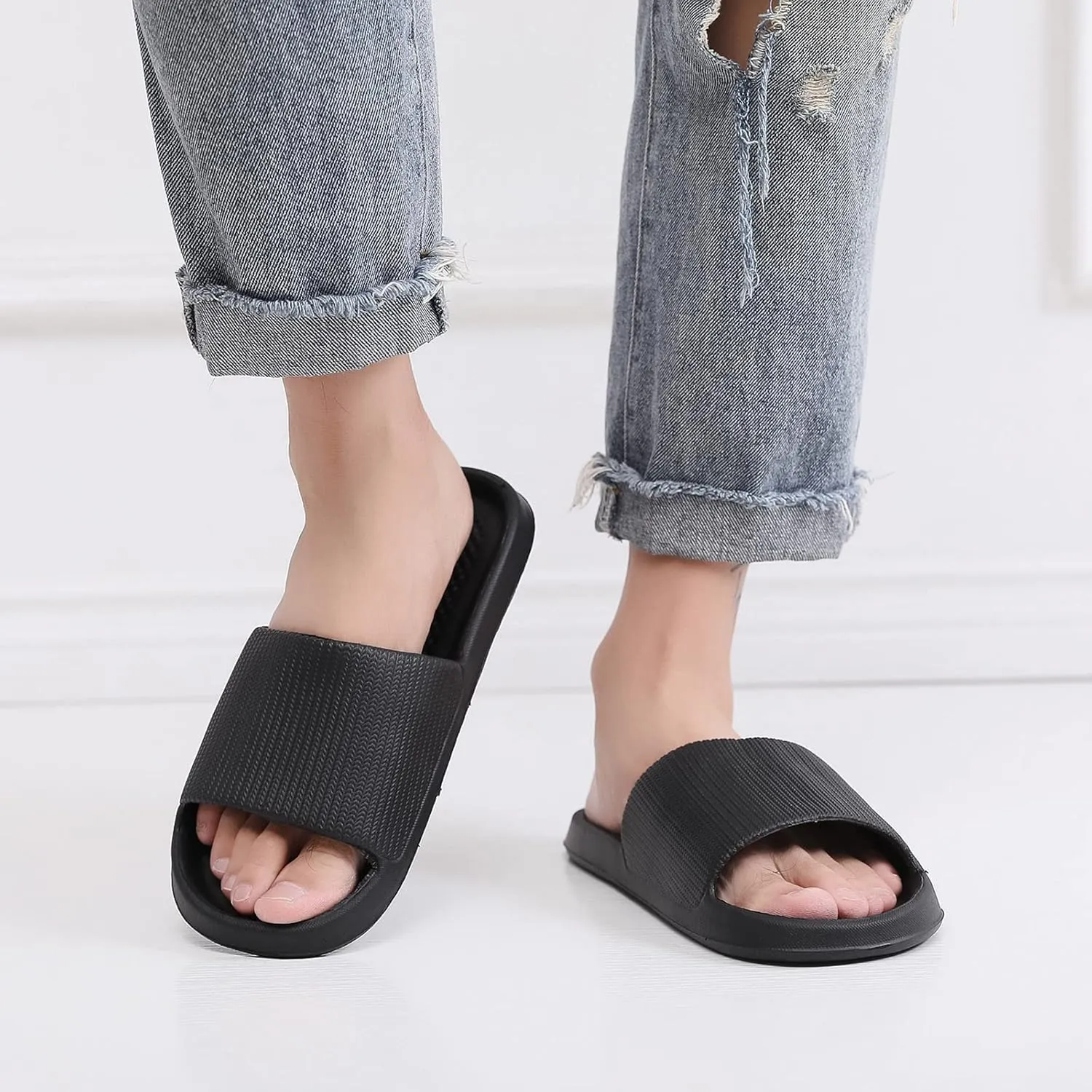 Shower Sandals Cloud Slippers for Men Open Toe Spa Bath Pool Gym Casual Shower Shoes