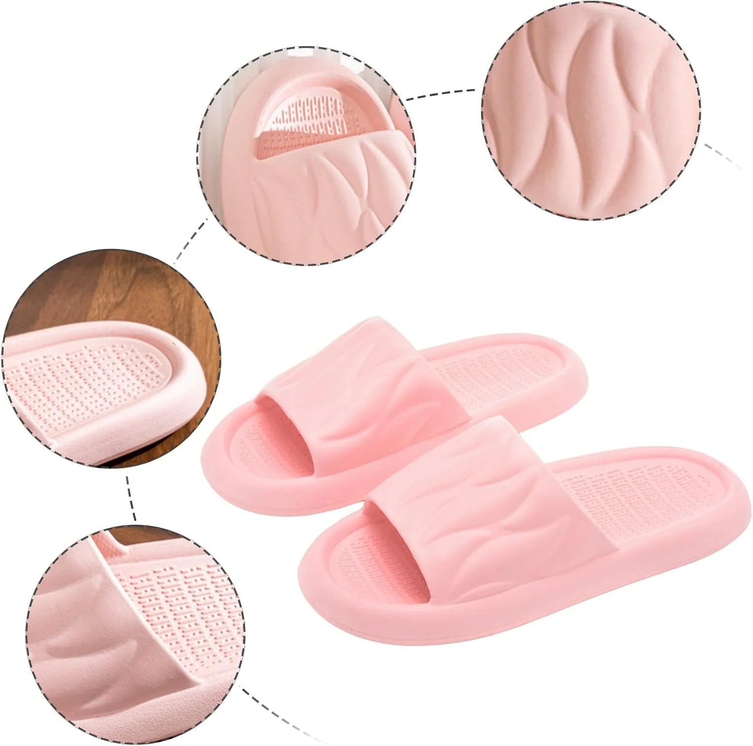 Shower Sandals Men Open Toe Shower Shoes Bathroom Sandals Cloud Comfy Indoor Outdoor Slides Unisex