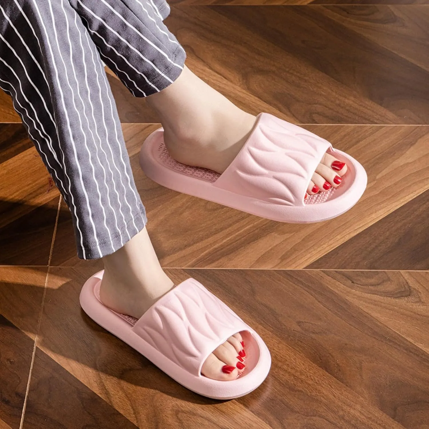 Shower Sandals Men Open Toe Shower Shoes Bathroom Sandals Cloud Comfy Indoor Outdoor Slides Unisex