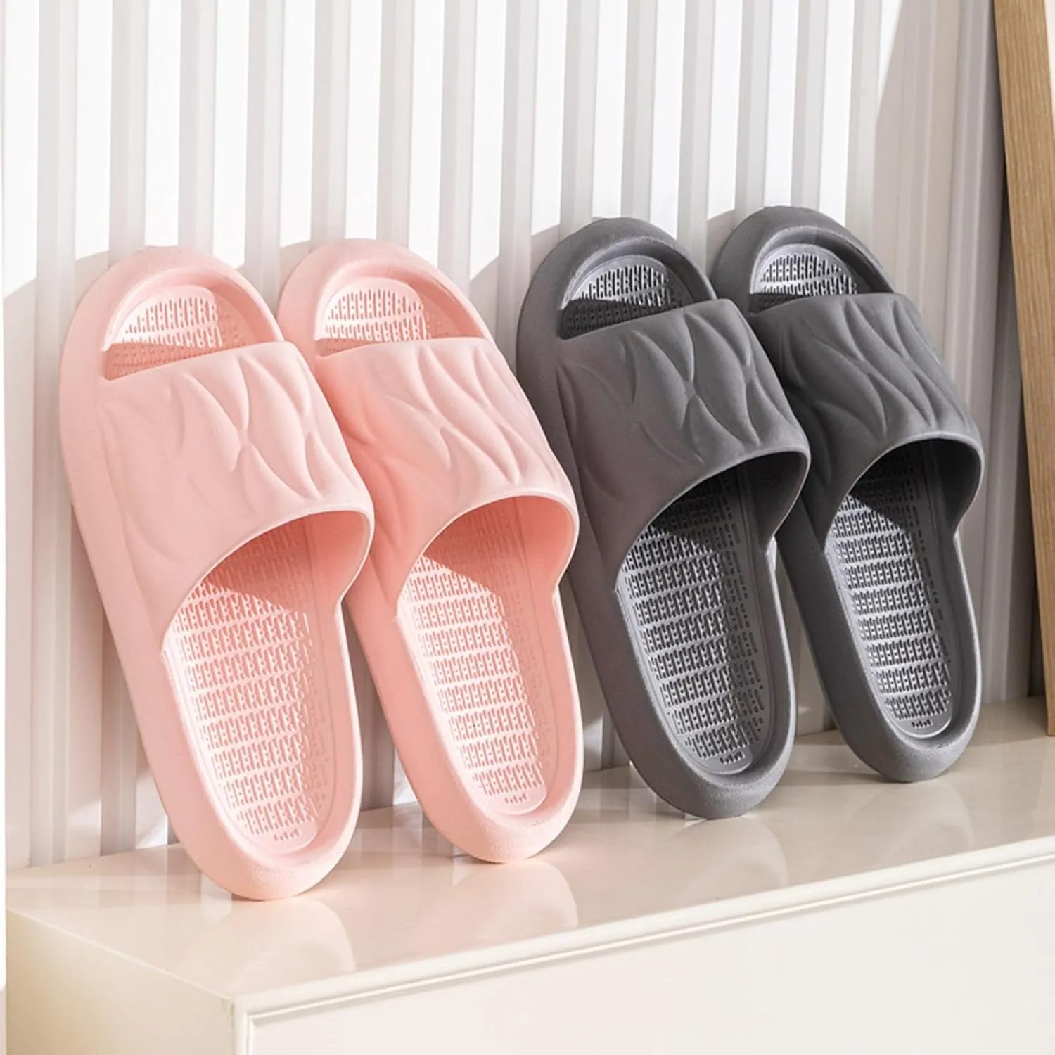 Shower Sandals Men Open Toe Shower Shoes Bathroom Sandals Cloud Comfy Indoor Outdoor Slides Unisex