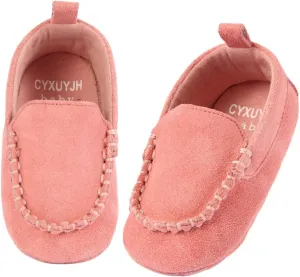 Soft Sole Baby Loafers Boys Girls Newborn Suede Leather Moccasins Infant Baby First Walking Dress Crib Shoes 3-18 Months