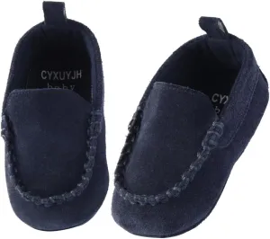 Soft Sole Baby Loafers Boys Girls Newborn Suede Leather Moccasins Infant Baby First Walking Dress Crib Shoes 3-18 Months