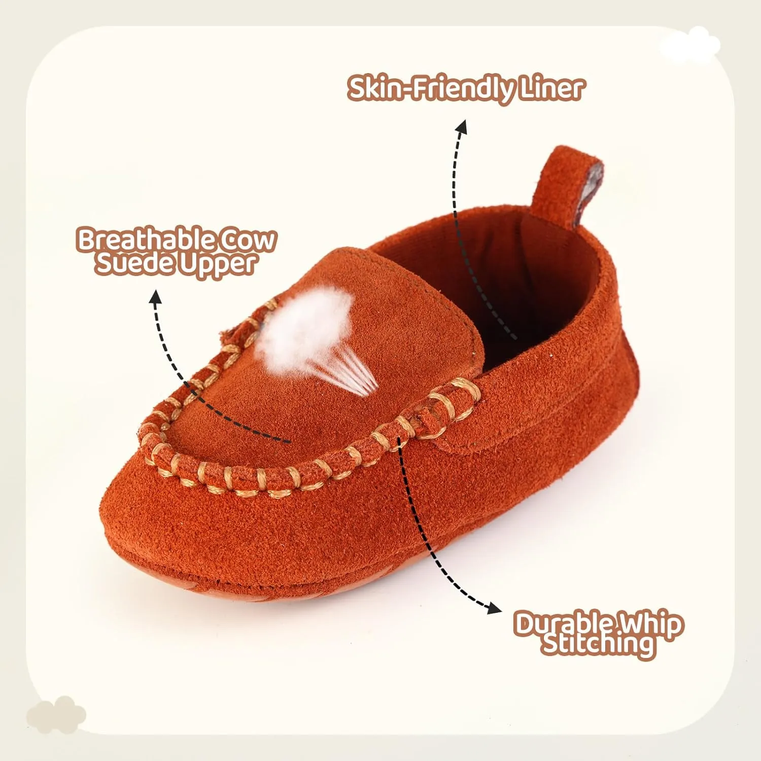 Soft Sole Baby Loafers Boys Girls Newborn Suede Leather Moccasins Infant Baby First Walking Dress Crib Shoes 3-18 Months