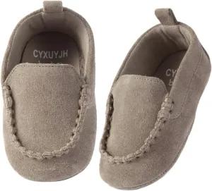 Soft Sole Baby Loafers Boys Girls Newborn Suede Leather Moccasins Infant Baby First Walking Dress Crib Shoes 3-18 Months