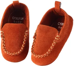Soft Sole Baby Loafers Boys Girls Newborn Suede Leather Moccasins Infant Baby First Walking Dress Crib Shoes 3-18 Months