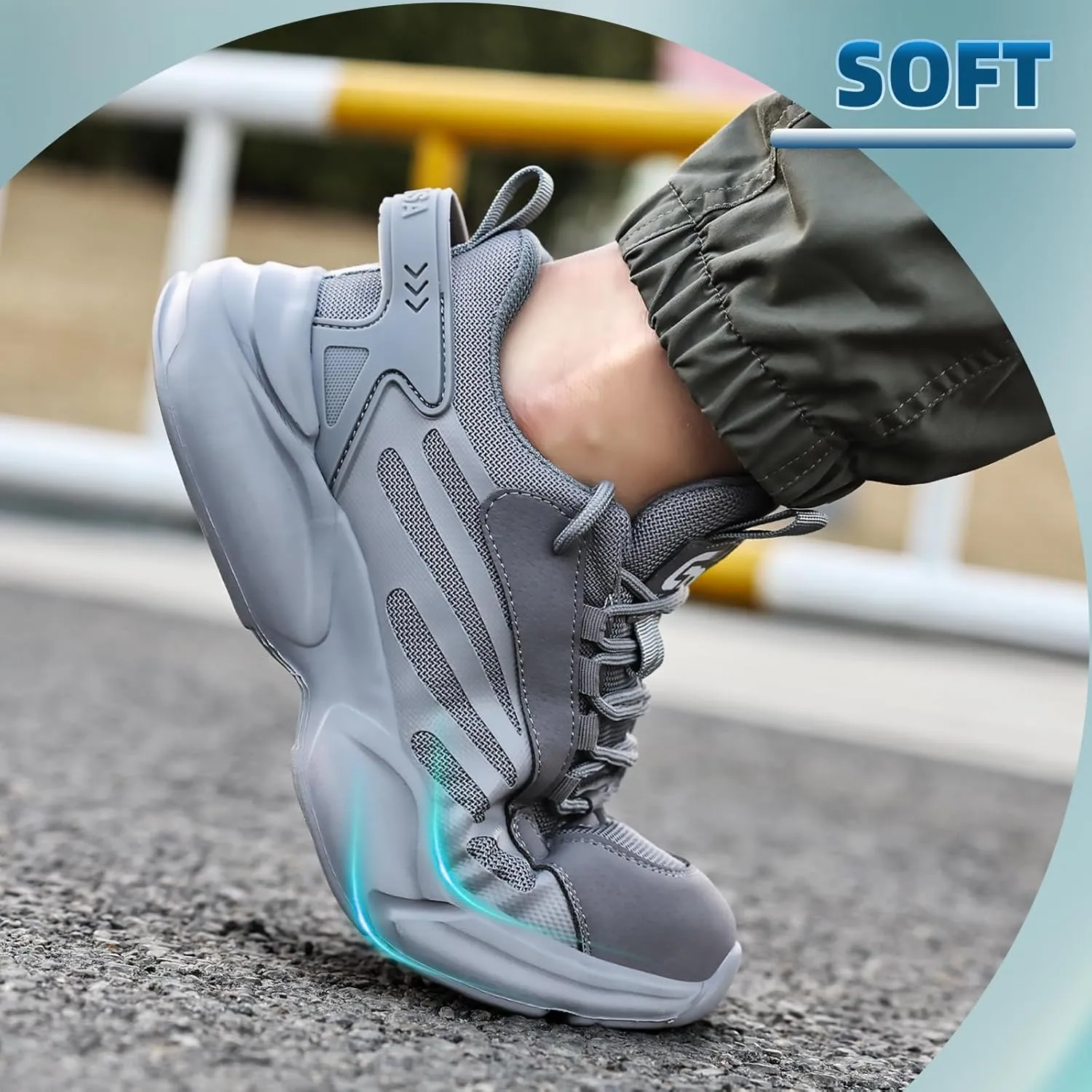 Steel Toe Shoes for Men Lightweight Work Shoes Construction Industrial Work Tennis Shoes Safety Shoes Comfortable Steel Toe Sneakers for Men Women