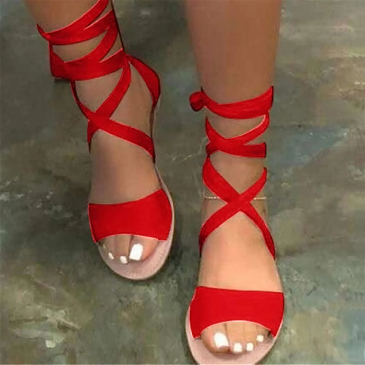 Strappy Sandals for Women Orthopedic Bohemian Adjustable Summer Rhinestone Memory Foam Platform Shoes