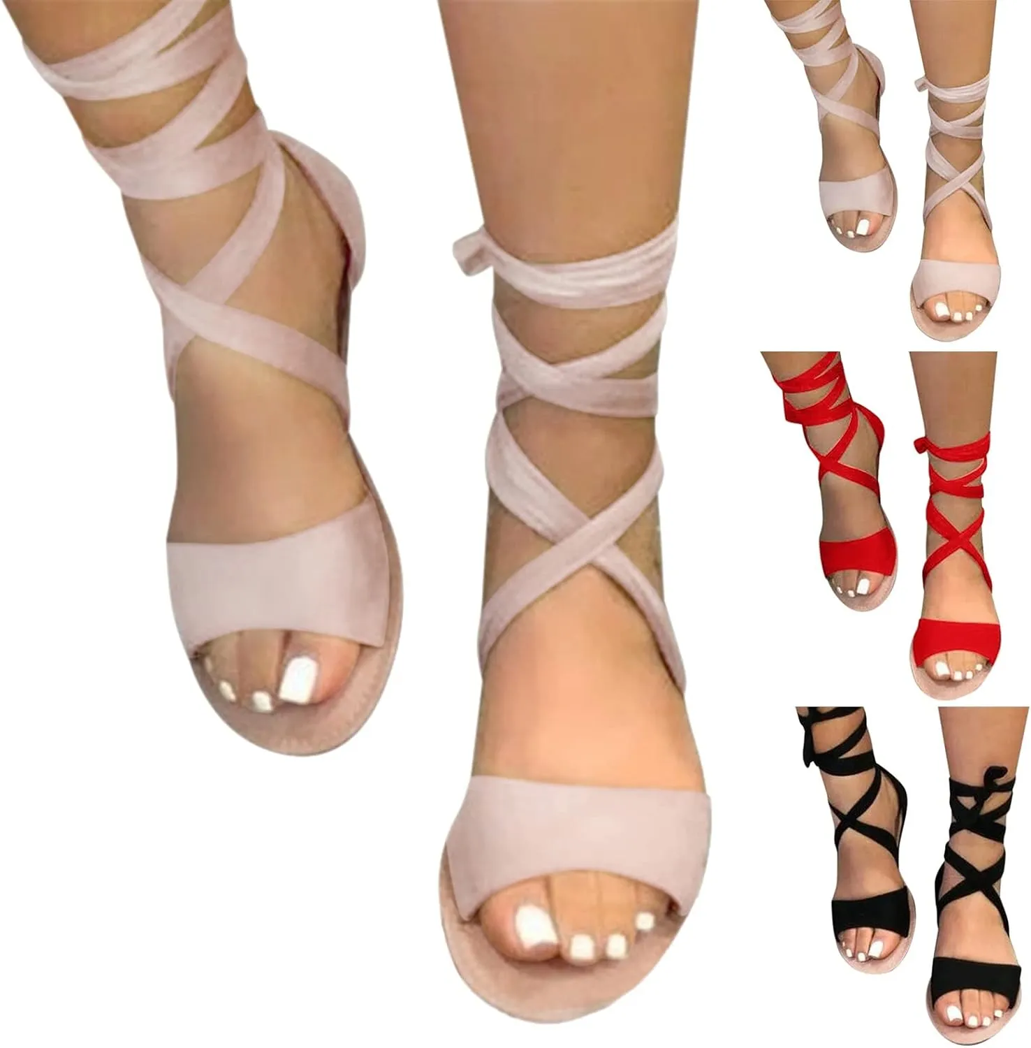 Strappy Sandals for Women Orthopedic Bohemian Adjustable Summer Rhinestone Memory Foam Platform Shoes