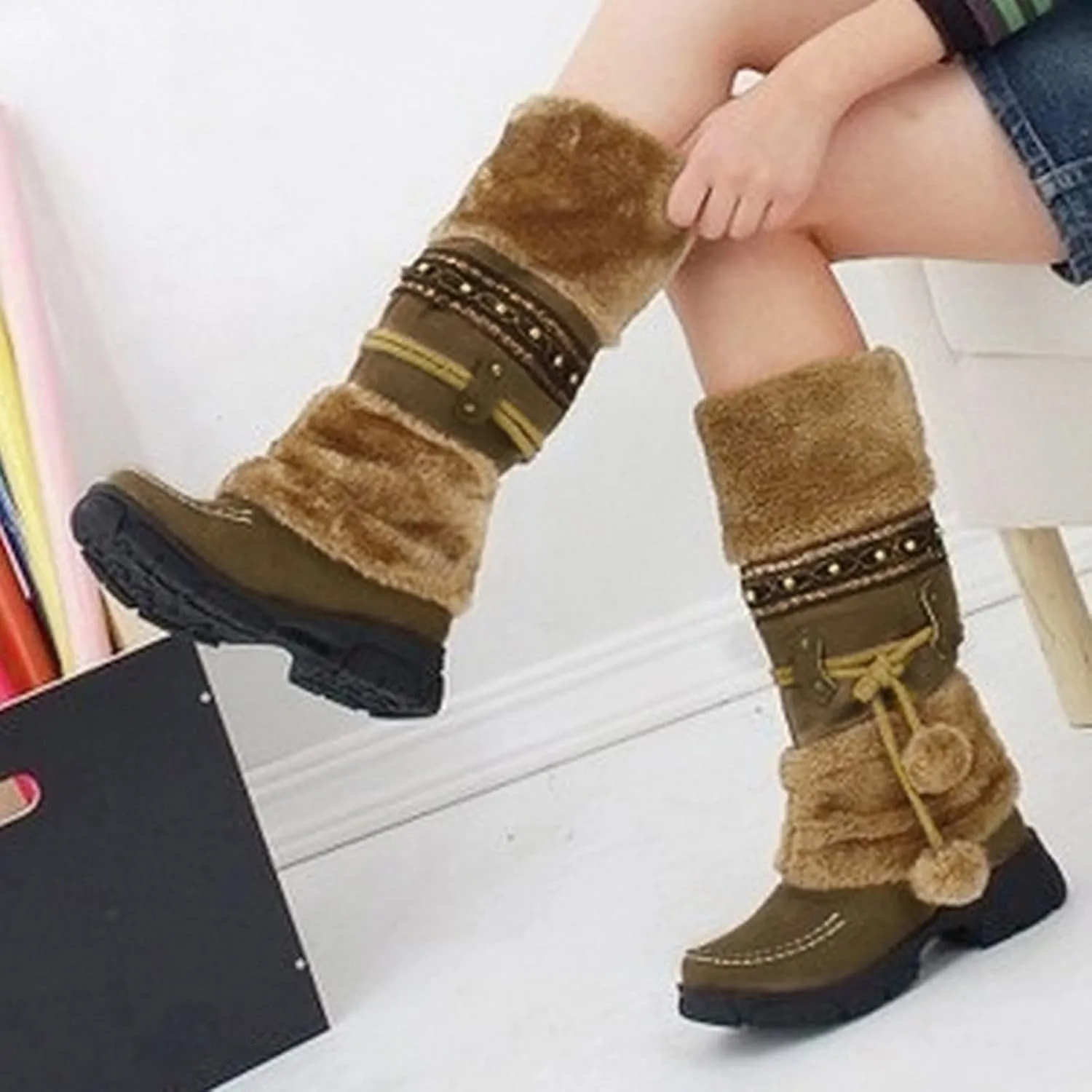Teen Winter Boots Waterproof Winter Boots Insulated Ankle Booties Athletic Trekking Trail Climbing Shoes Duck Boots Women
