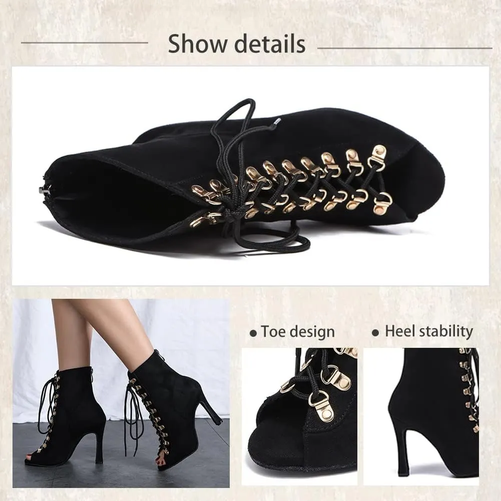TINRYMX Womens Latin Dance Shoes Open Toe Professional Ballroom Salsa Tango Dance Shoes,Model-YCL526