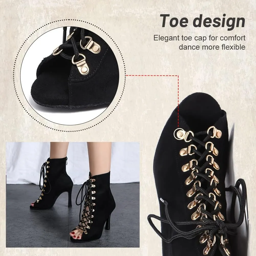 TINRYMX Womens Latin Dance Shoes Open Toe Professional Ballroom Salsa Tango Dance Shoes,Model-YCL526