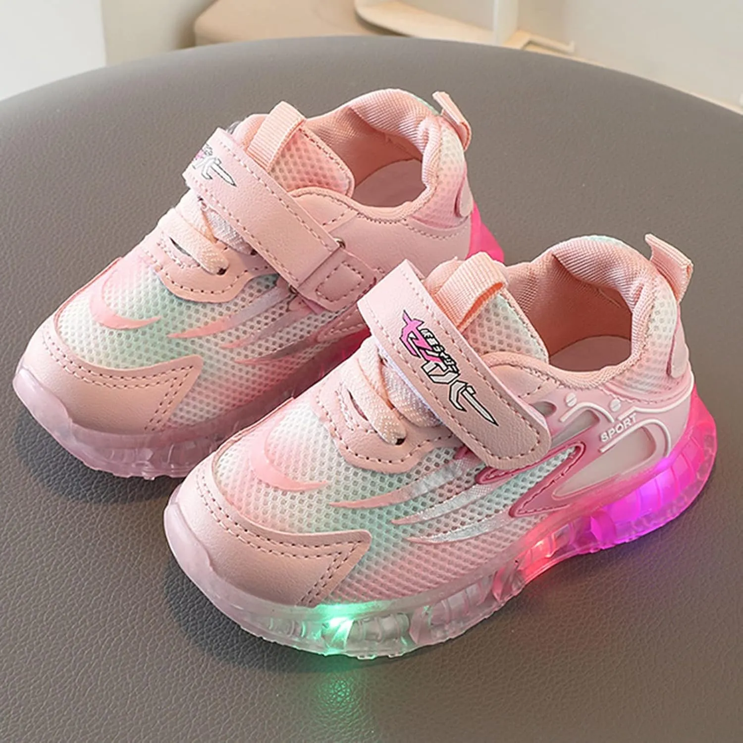 Toddler Boys Girls Sneakers LED Light Breathable Running Sneakers Little Baby Light Up Sport Baby Shoes