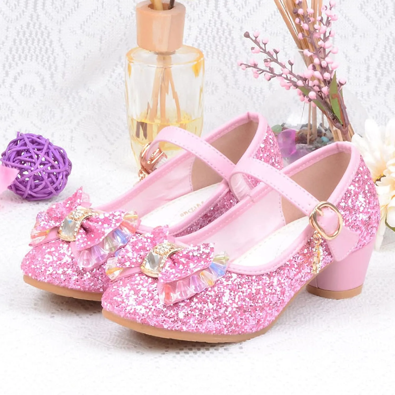Toddler Girl Dress Shoes Kids Bowknot Girls Sandals Shoes Single Crystal Princess Bling Pearl Infant Baby White Shoes