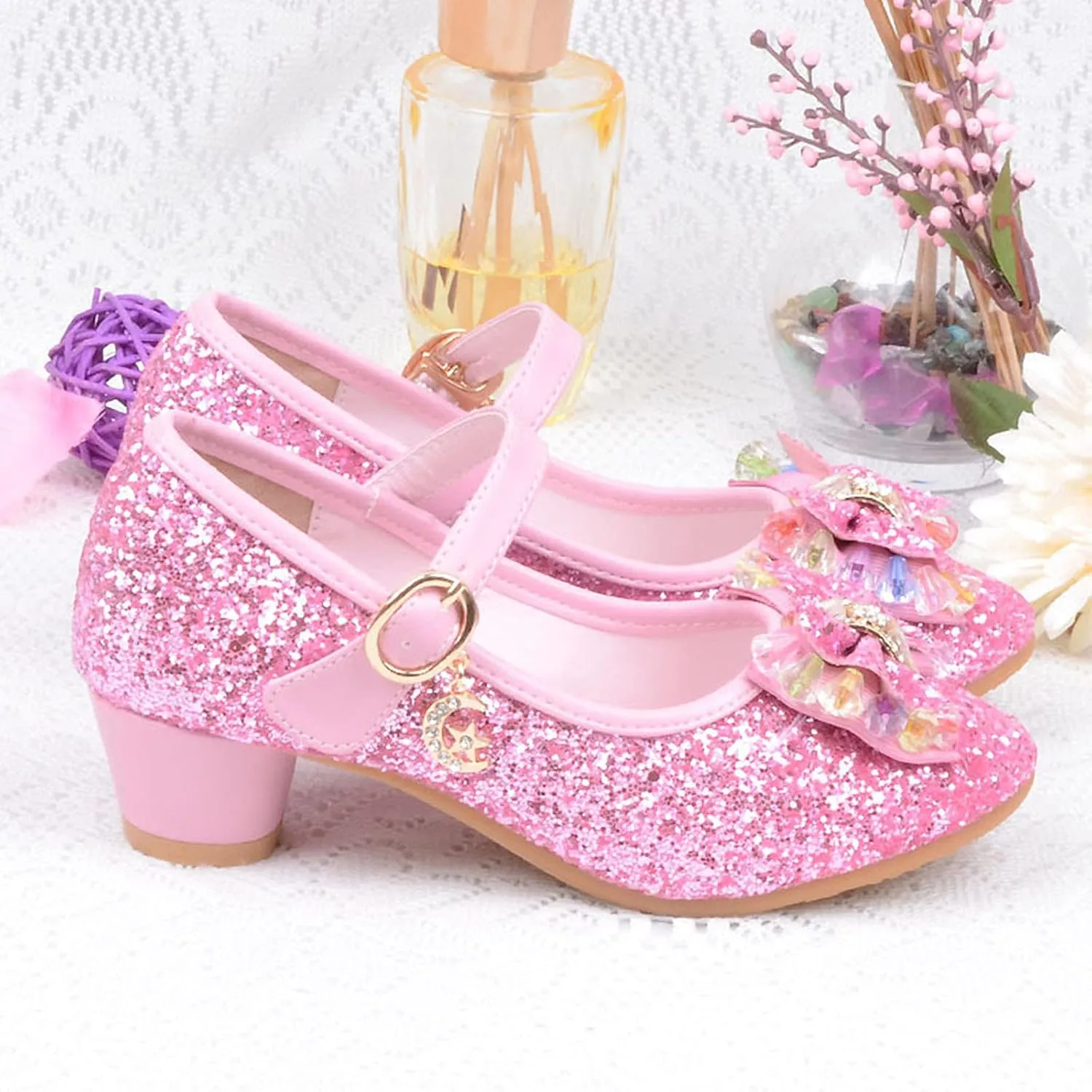 Toddler Girl Dress Shoes Kids Bowknot Girls Sandals Shoes Single Crystal Princess Bling Pearl Infant Baby White Shoes