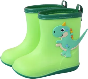 Toddler Kids Rain Boots Shoes Boys Girls Water Shoes Baby Cute Cartoon Dinosaur Print Rain Boots Girl Dress Shoes