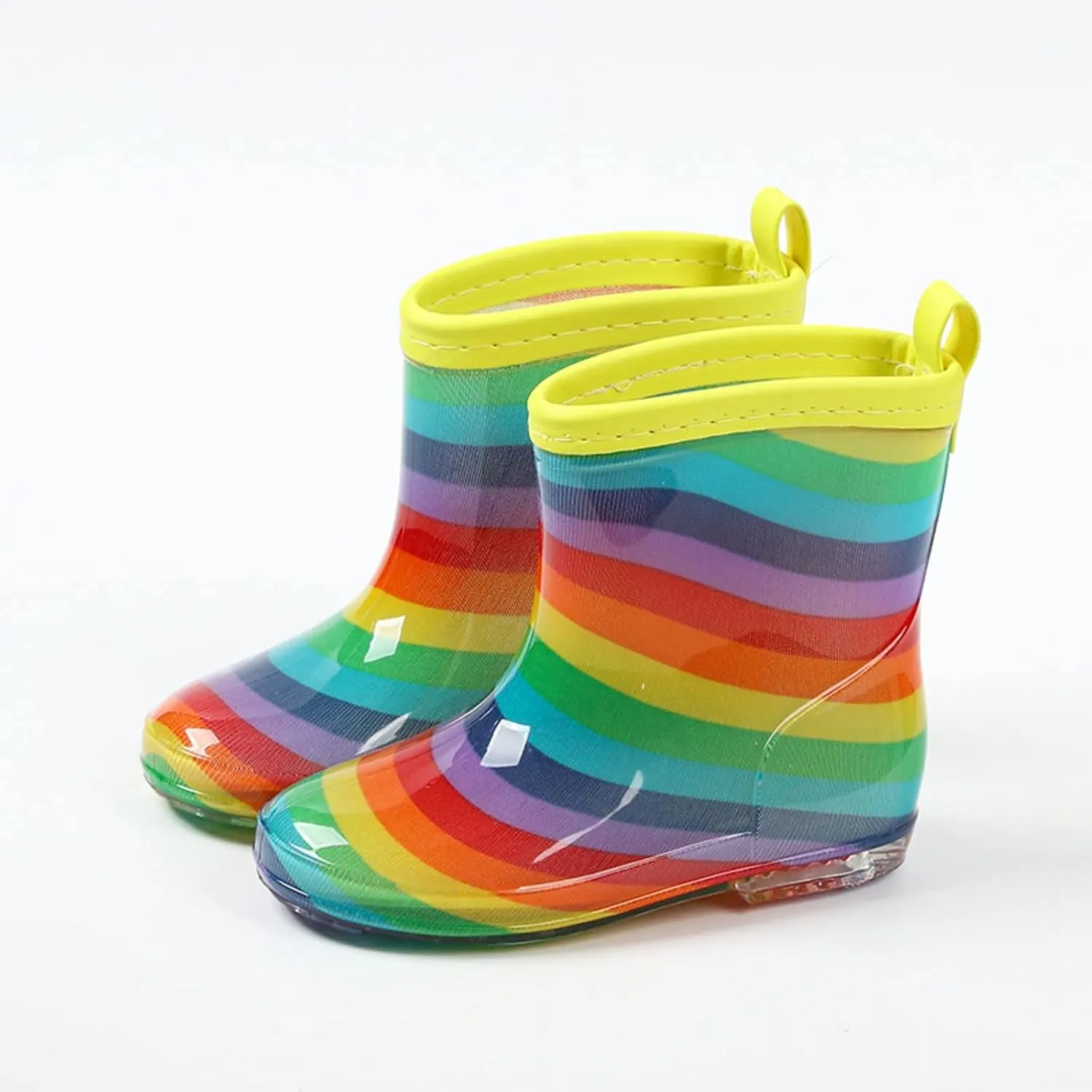 Toddler Kids Rain Boots Short Cute Rainbow Bow Rain Boots Baby Easy On Lightweight Fashion Casual Rain Boots