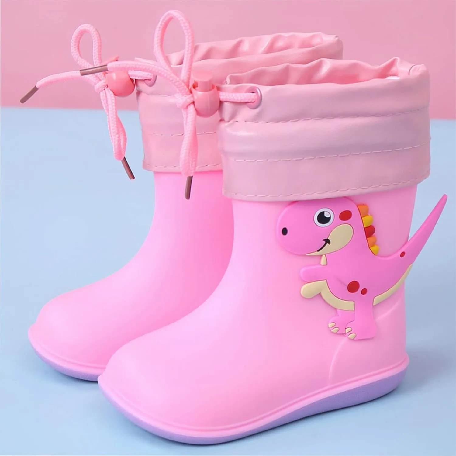 Toddler Rain Boots Waterproof Rubber Boots Kids Dinosaur Rain Boots For Girls Boys Unisex-Child Outdoor Rain Boots Boy