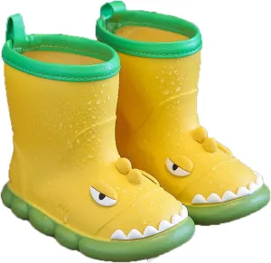 Toddler Waterproof Rain Boots Kids Rubber Boots Cute 3D Dinosaur Pull on Rainboots Boys Girls Water Baby Girl Boots