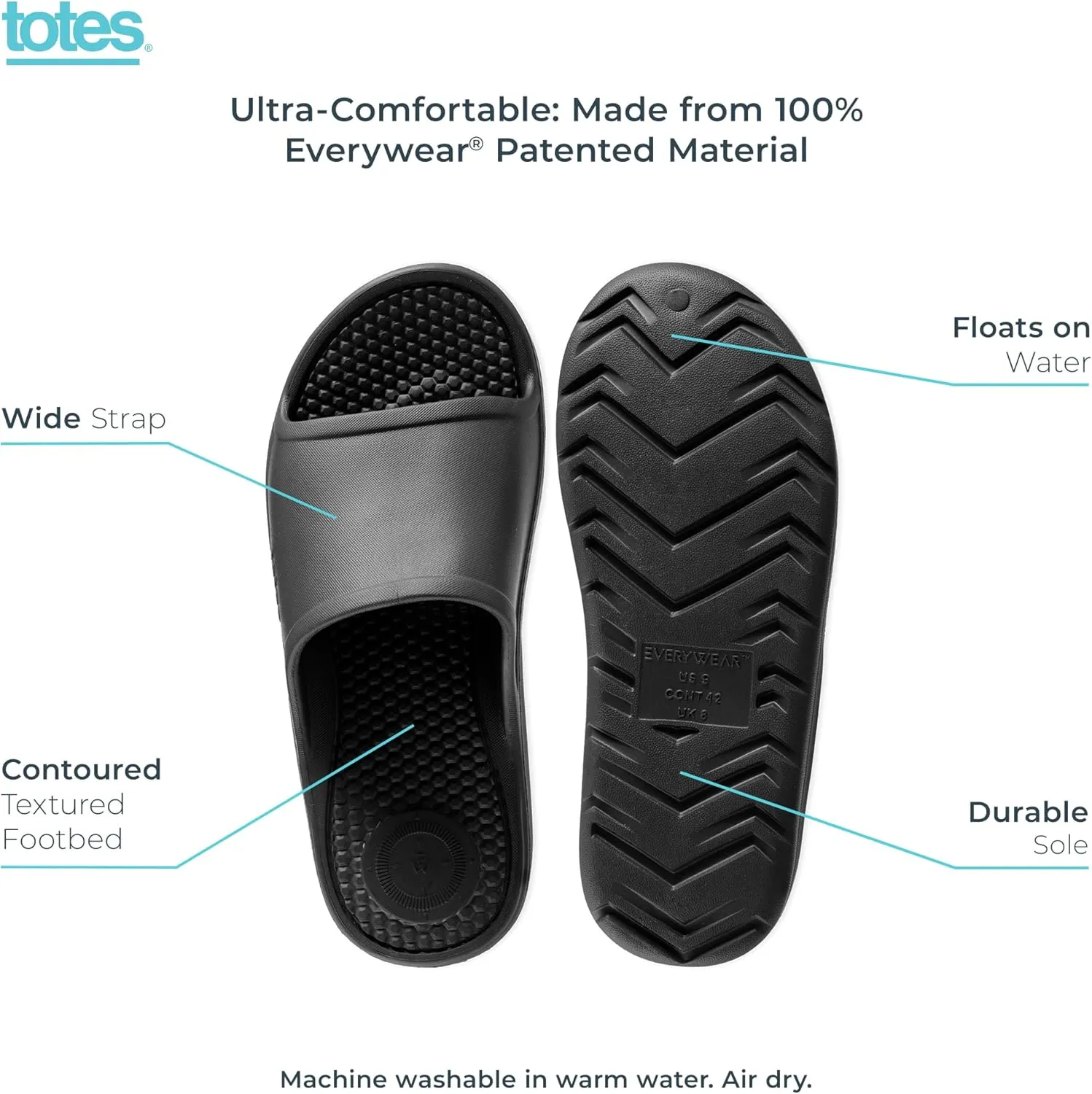 totes Men's Everywear Slide Sandal