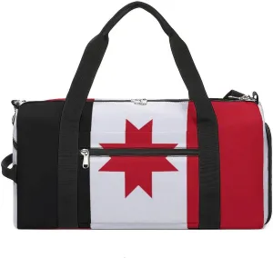 Udmurtia Flag Gym Duffel Bag for Boys Girls Waterproof with Shoe Compartment
