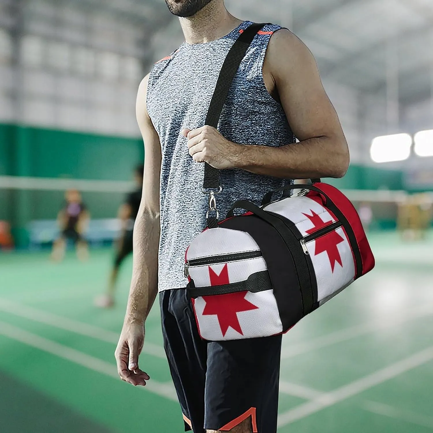 Udmurtia Flag Gym Duffel Bag for Boys Girls Waterproof with Shoe Compartment