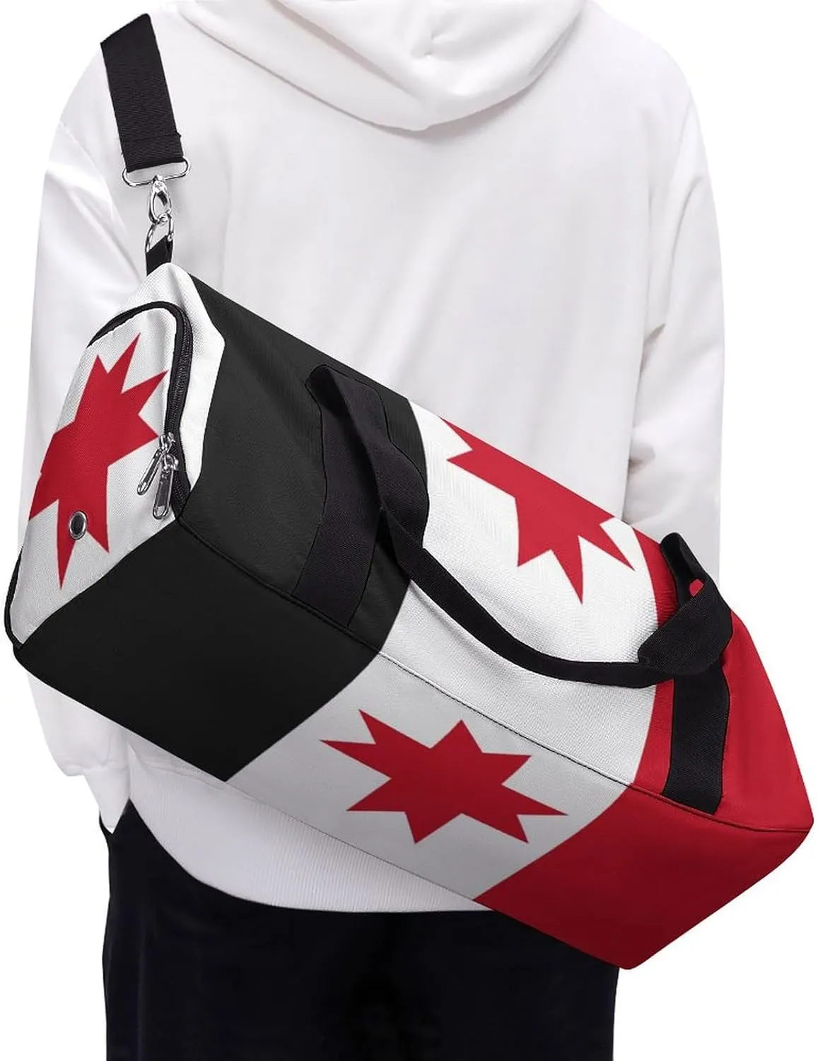 Udmurtia Flag Gym Duffel Bag for Boys Girls Waterproof with Shoe Compartment