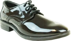 VANGELO Boy Tuxedo Shoe TAB Patent Dress Shoe Oxford Style Wrinke Free Materials Black Patent 2M US Little Kid