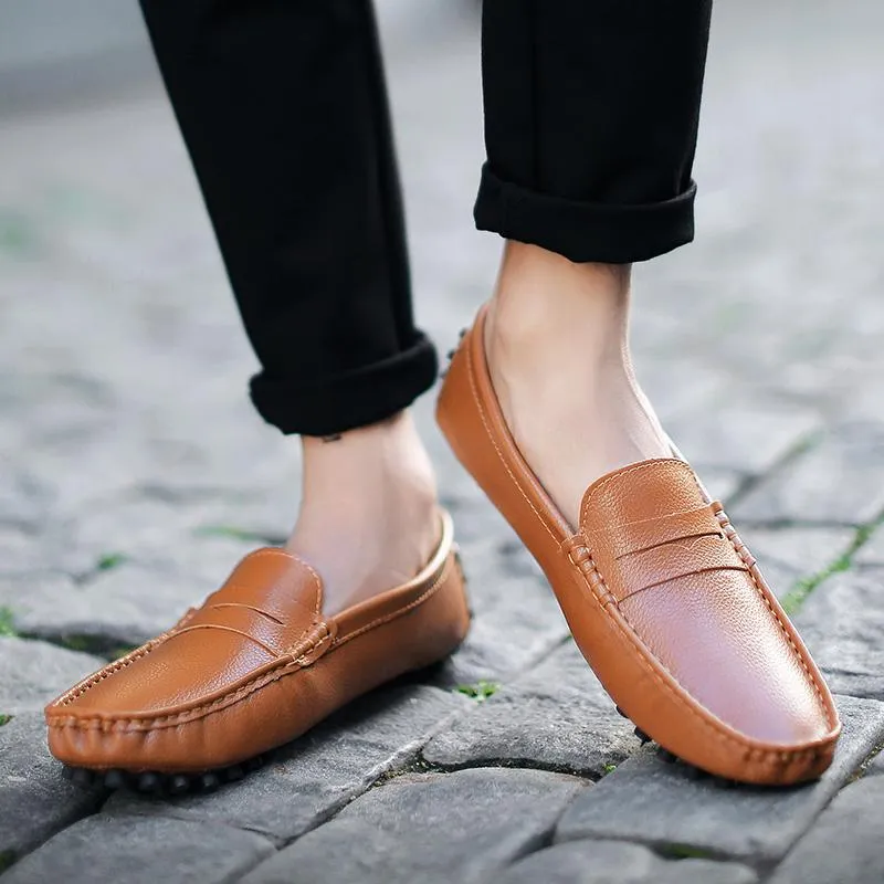 West Louis Genuine Leather Loafers With Spikes