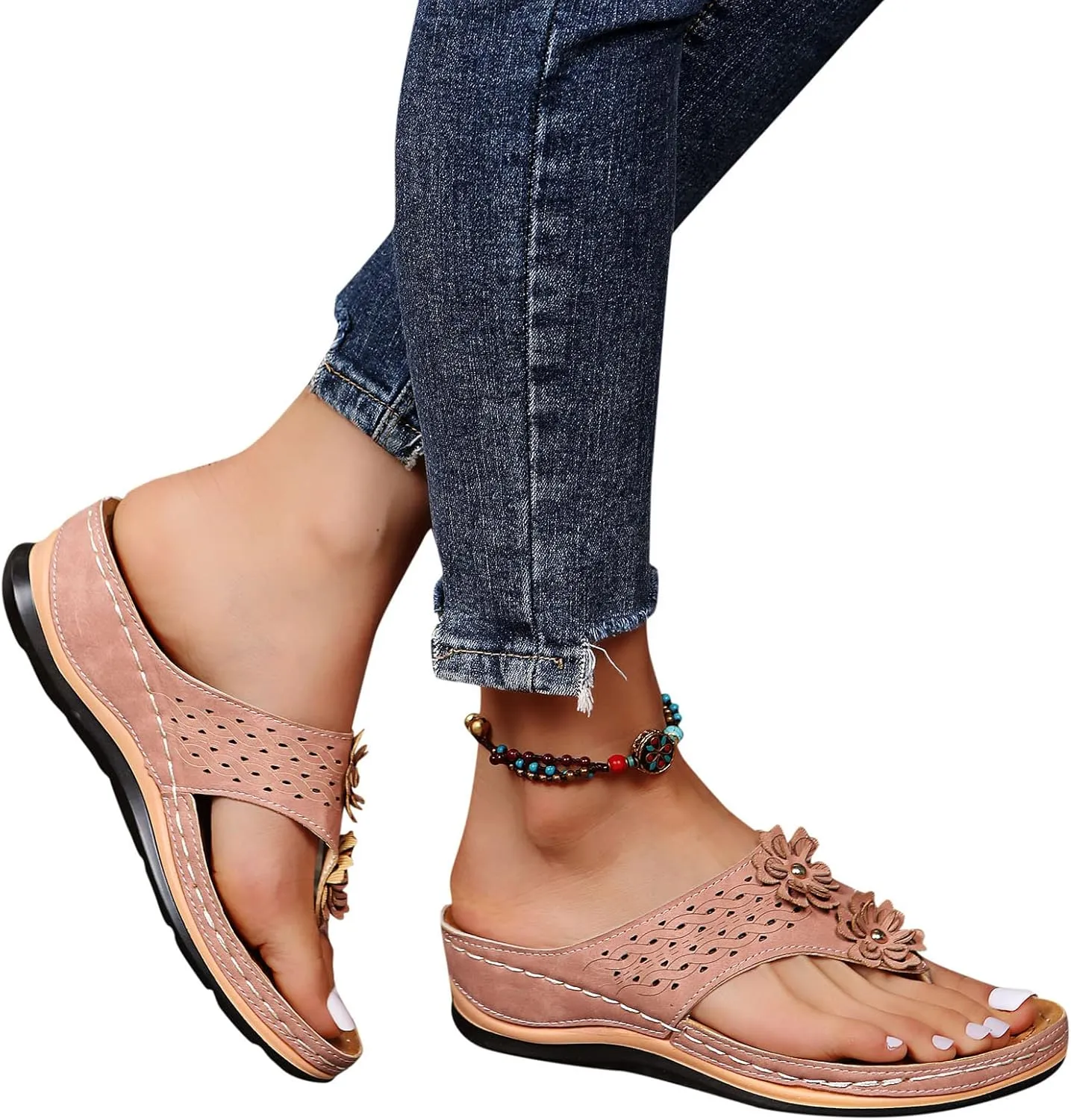 Women Casual Flip Flops Yoga Mat Comfortable Cushion Arch Support Walking Thong Sandals Lightweight NonSlip Summer Beach