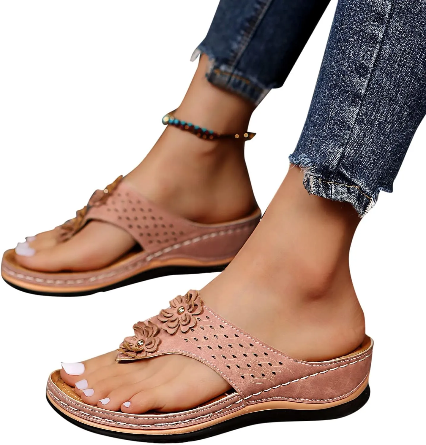 Women Casual Flip Flops Yoga Mat Comfortable Cushion Arch Support Walking Thong Sandals Lightweight NonSlip Summer Beach