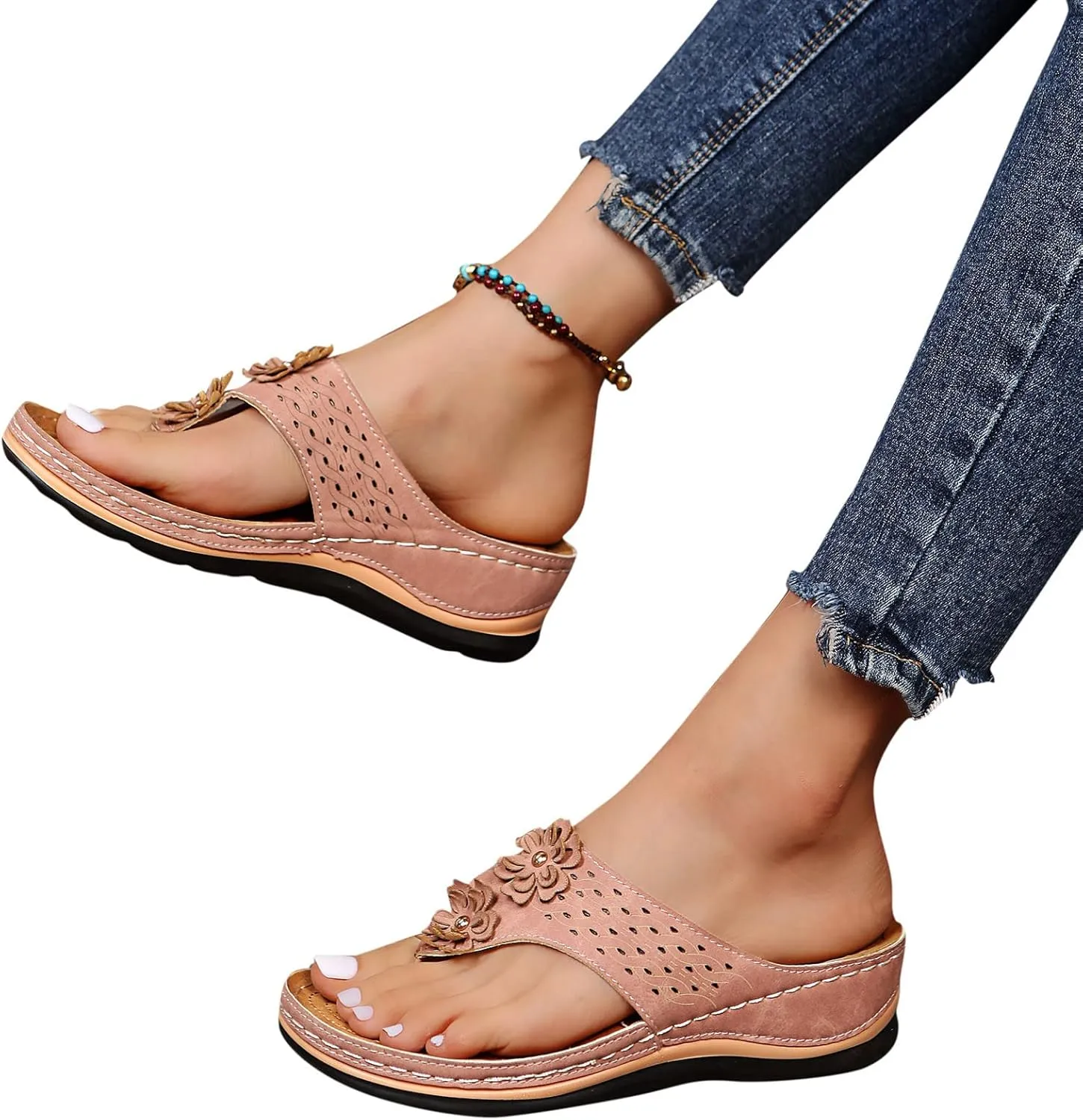 Women Casual Flip Flops Yoga Mat Comfortable Cushion Arch Support Walking Thong Sandals Lightweight NonSlip Summer Beach